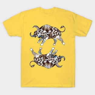 Paisley Oxen (Butterscotch Yellow Palette) T-Shirt